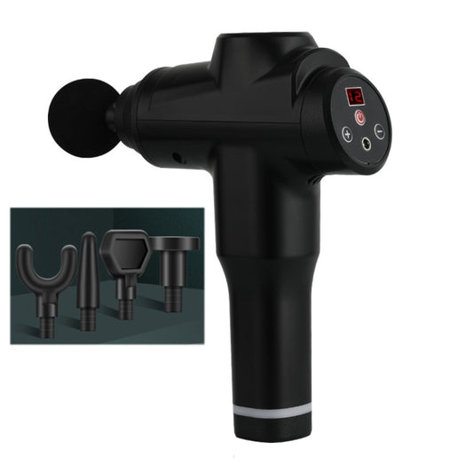 Muscles Relax Massager Portable Fitness Equipment Fascia Gun, Specification: 6212 12 Gears Black(UK Plug) by bashfashion