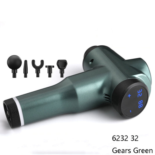 Muscles Relax Massager Portable Fitness Equipment Fascia Gun, Specification: 6232 32 Gears Green(US Plug) by bashfashion