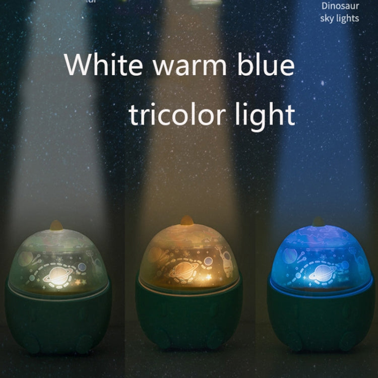 CX-12 Little Dinosaur Starry Sky Light USB Music Box Night Light LED Dream Rotating Projection Lamp(Yellow) by bashfashion