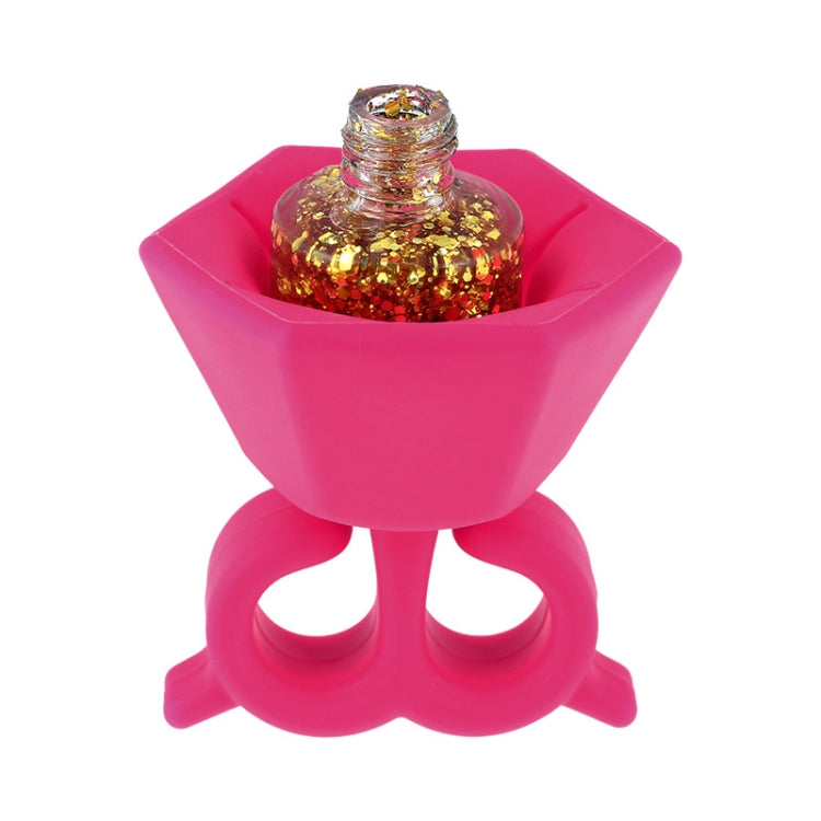 Wearable Nail Polish Bottle Cover Silicone Anti-splash Nail Polish Finger Holder Random Colour Delivery by bashfashion