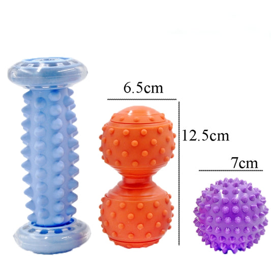 Massage Ball Plantar Fascia Ball Muscle Relaxation Fitness Ball Hand Holding Ball,Style: Blue Foot Bottom + Bump Peanut Ball + 7cm Tattan by bashfashion