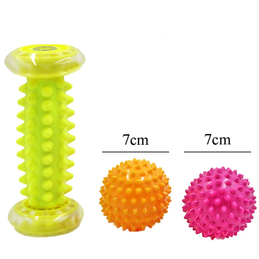 Massage Ball Plantar Fascia Ball Muscle Relaxation Fitness Ball Hand Holding Ball,Style: Yellow Foot Bottom + Tattoo 7cm 2 by bashfashion