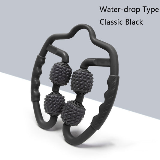 Foam Shaft Muscle Massage Roller Yoga Roller Fitness Supplies(Water-drop Type Classic Black) by bashfashion