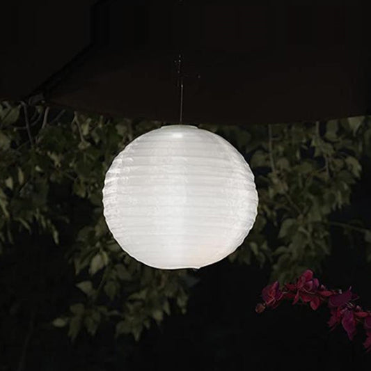 26 LM Outdoor Solar White Lantern Hanging Lamp Wedding Festival Celebration Lantern Courtyard Decorative Light(White Light) by bashfashion