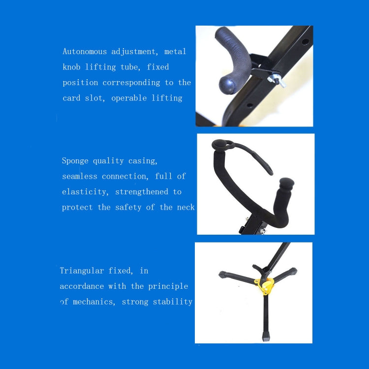 Saxophone Bracket Folding Elbow Flute Clarinet Clarinet Hanger(1 Flute / Black Tube Bracket) by bashfashion