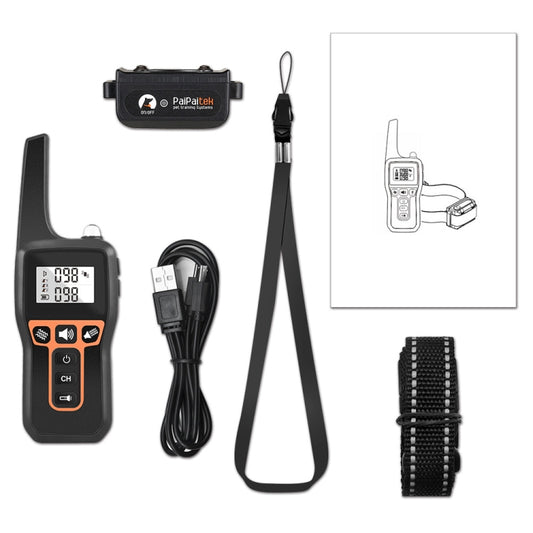 PaiPaitek PD529V-1 Training Dog Anti-Barking Device Vibration Collar 1000M Remote Control Distance Pet Training Supplies by PaiPaitek