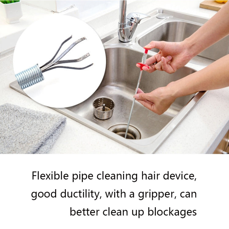 Kitchen Pipe Dredge Hook Sewer Toilet Anti-Blocking Sink Dredge Kit, Style: 6 PCS/Set-4 by bashfashion