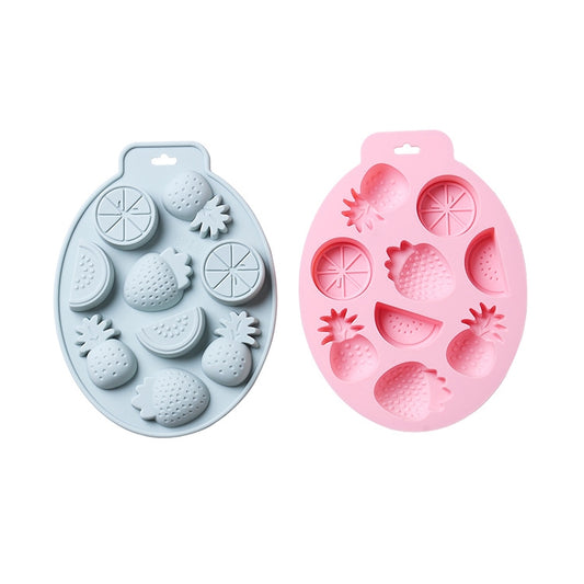 2 PCS Summer Fruit Style Cake Chocolate Baking Mold Silicone DIY Ice Cube Mold(Blue) by bashfashion