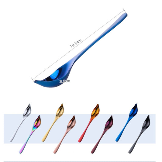 Household Kitchen Stainless Steel Seasoning Spoon 304 Thickened Tip Oil Spoon Mounting Spoon,Color: Blue by bashfashion