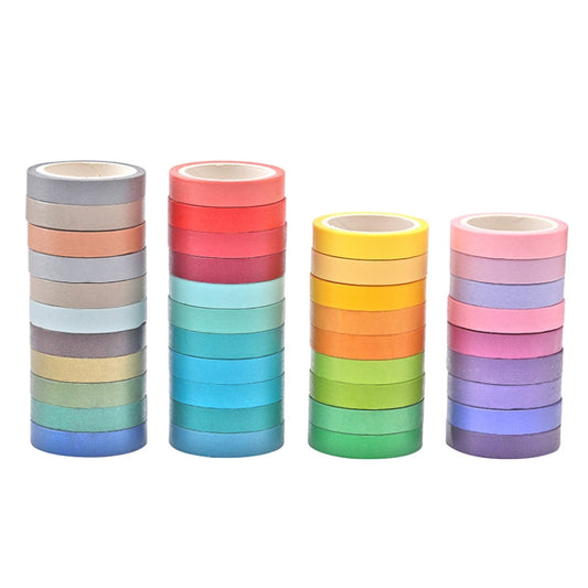 40 Colors / Set Pure Color Rainbow Tape Handmade DIY Handbook Materials by bashfashion