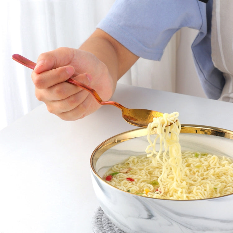 Stainless Steel Instant Noodle Fork Multi-Purpose V-Shaped Knife Fork Spoon Integrated Tableware, Color: Silver by bashfashion