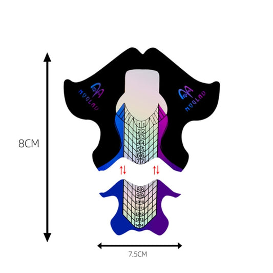 Extended 100 PCS / Pack Symphony Laser Nail Extension Paper Holder Fish Shape Phototherapy Nail Extension Paper Holder by bashfashion