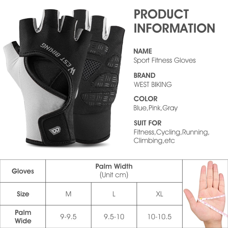 WEST BIKING YP0211217 Cycling Breathable Silicone Palm Gloves Fitness Training Wrist Guard Sports Gloves, Size: L(Dark Gray) by WEST BIKING