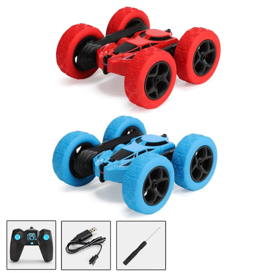 2.4G Remote Control Drift Roll Double-sided Stunt Car With Lights(Red) by bashfashion