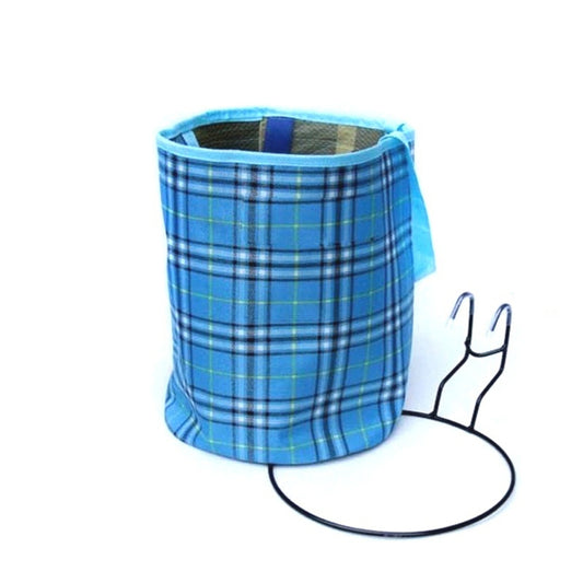 Bicycle Basket Cloth Hanging Basket Folding Bicycle Basket(Blue Square) by bashfashion