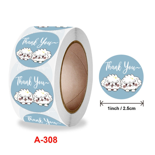 10 Rolls Seal Sticker Thank You Cute Animal Sticker Crafts Holiday Decoration Sticker, Size: 2.5cm / 1 Inch(A-308) by bashfashion