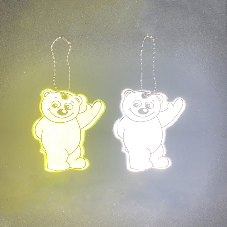 2pcs Bear Type Waterproof Reflective Pendant Schoolbag Ornaments Night Riding Traffic Safety Reflector Random Colour Delivery by bashfashion
