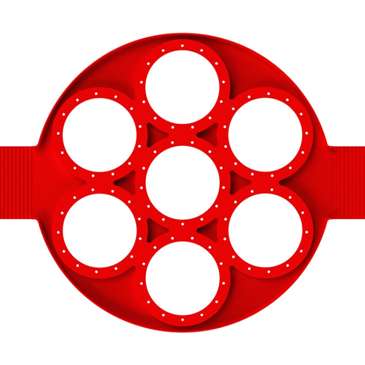 Food Grade Baking Tool Breakfast Seven-Hole Omelette(Red) by bashfashion