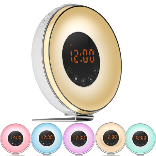 Simulated Sunrise And Sunset Sleep Light Alarm Clock with FM Radio(EU Plug) by bashfashion