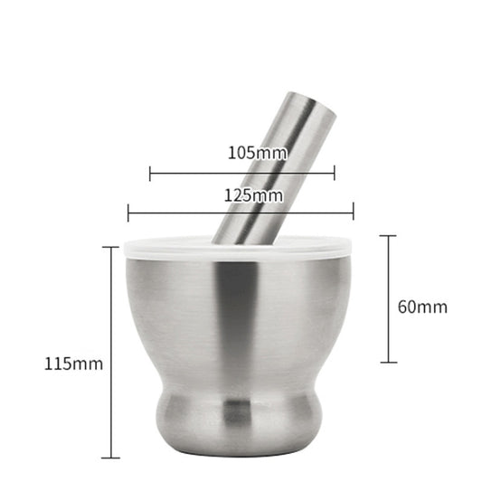 Kitchen 304 Stainless Steel Garlic Masher Spice Bean Nut Grinder, Specification: Big Bowl Shape by bashfashion