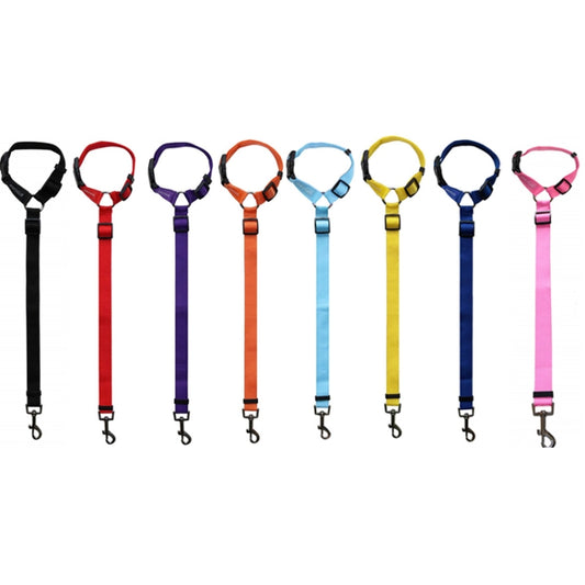 Pet Car Safety Rope Ring Dog Car Seat Belt Rear Seat Traction Rope(Red) by bashfashion