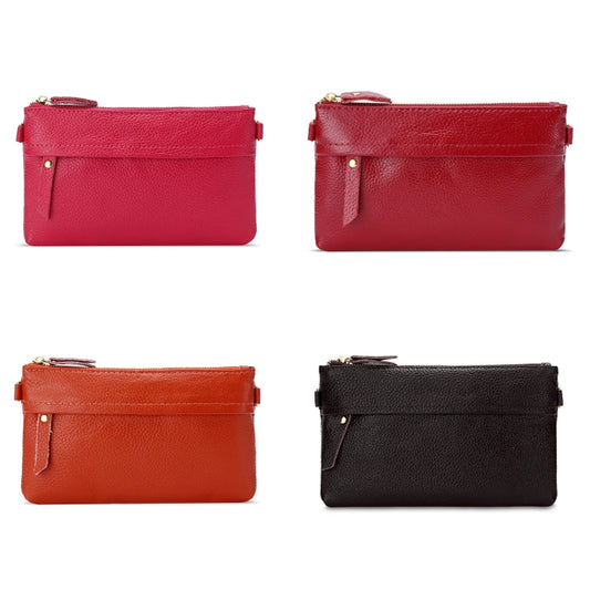 Ladies One-Shoulder Diagonal Mobile Phone Coin Purse(Jujube Red) by bashfashion