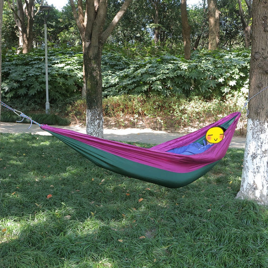 DR001 Outdoor Single Leisure Parachute Cloth Hammock Indoor Swing(Purple + Dark Green) by bashfashion