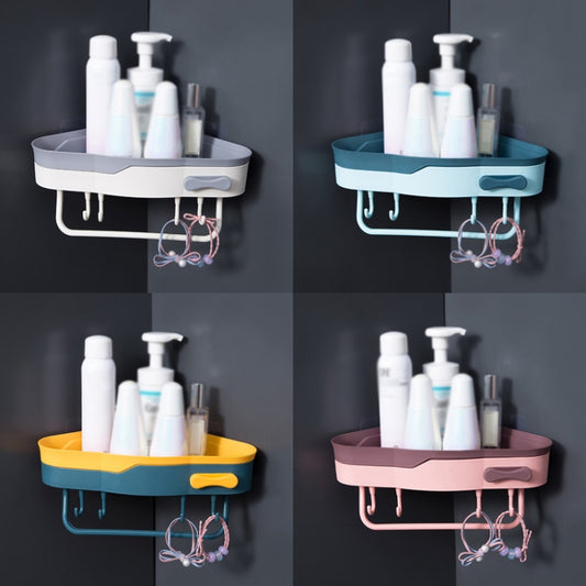 2 PCS Punch-Free Shaped Triangle Rack Bathroom Corner Shelf(Pink) by bashfashion