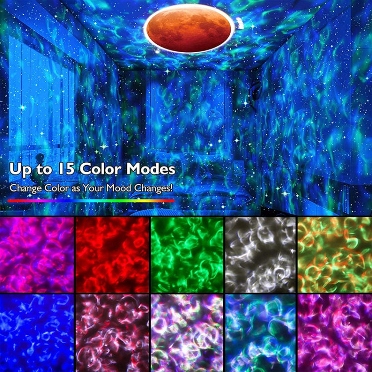 DQ-M3 LED Rotating Starry Sky Light Bluetooth Music Planets Ocean Projector Support TF Card,Style: USB Powered(Black) by bashfashion