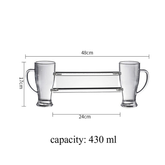 No. 15 Double Conjoined Cup Acrylic Beer Glass KTV Bar Beer Glass by bashfashion