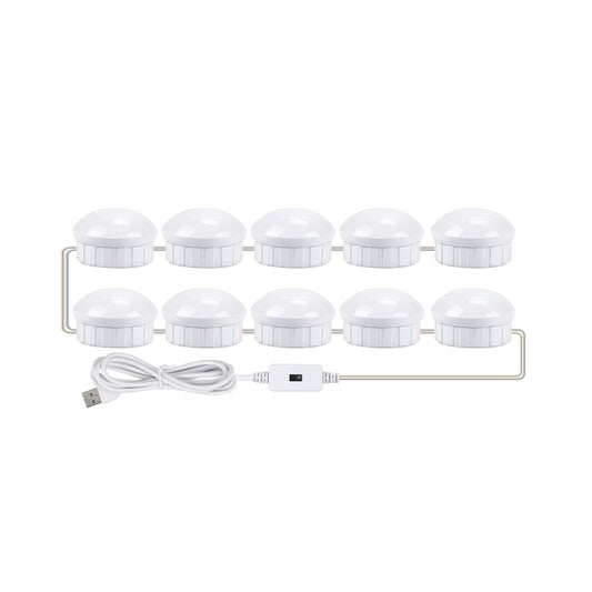 LED Makeup Mirror Light Beauty Fill Light Hand Sweep Sensor Mirror Front Light, Power source: 10 Bulbs(Natural White) by bashfashion