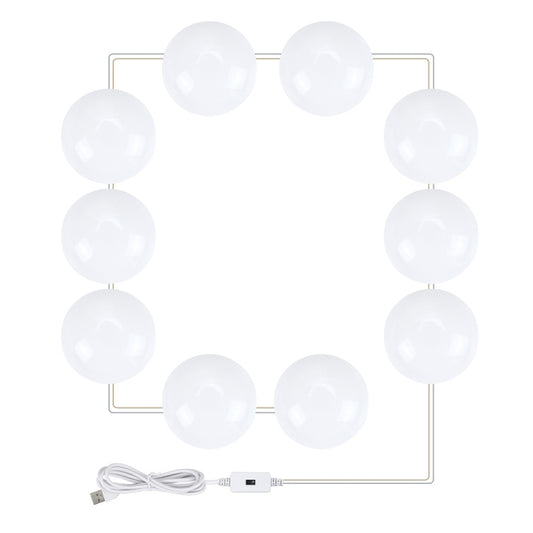 LED Makeup Lamp Mirror Front Beauty Fill Light Hand Sweep Sensation Lamp, Power source: 10 Bulbs by bashfashion