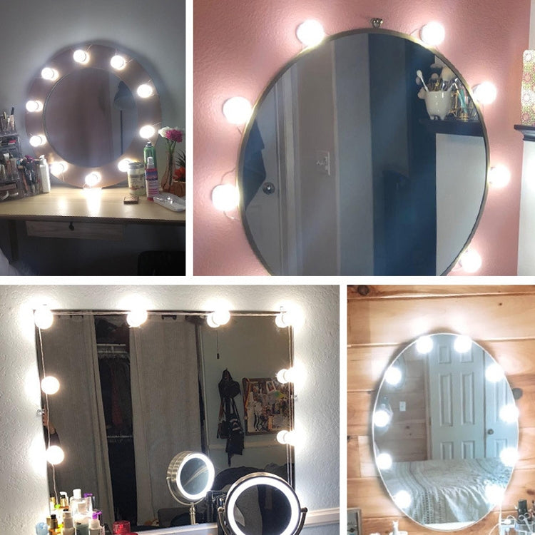 14 LEDs Mirror Front Light Dimmable Makeup Mirror USB Touch Control Light(White Light) by bashfashion