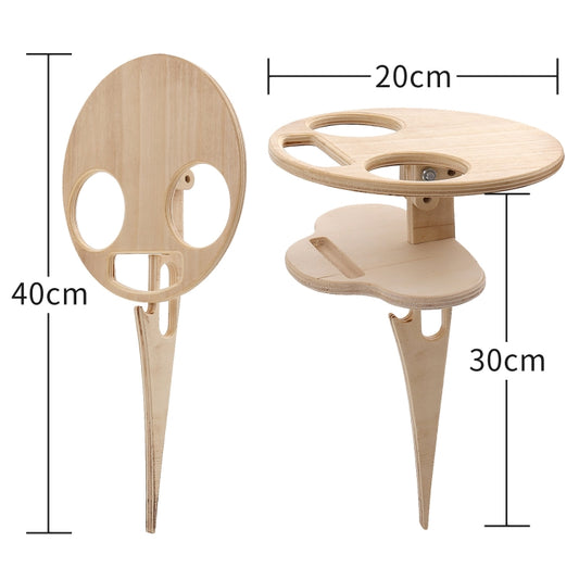 Outdoor Portable Folding Wine Table Outdoor Beach Table, Colour: Double Layer Wood Color by bashfashion