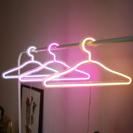 HS-20002 LED Coat Hanger Neon Light Room Decoration Lantern Holiday Light(Pink Light) by bashfashion