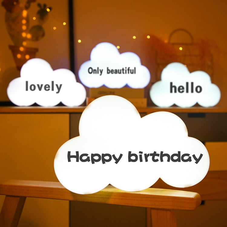 HS-007 LED Letter DIY Cloud Erasable Message Board Confession Lamp(Pink) by bashfashion