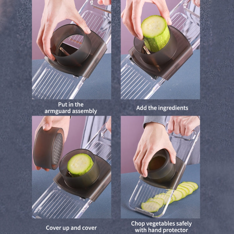 Multi-Function Slicker Kitchen Gadget Potato Slice Grater, Colour: Three Knives Gray by bashfashion