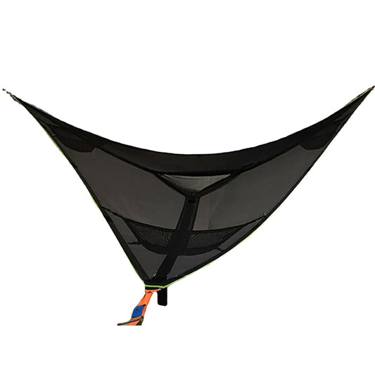 2.8m Family Outdoor Portable Aerial Tent Multi-person Camping Triangle Hammock(Black) by bashfashion