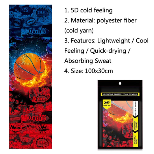 Fitness Cold Towel Outdoor Sports Cooling Quick-Drying Towel, Size: 100 x 30cm(Basketball) by bashfashion