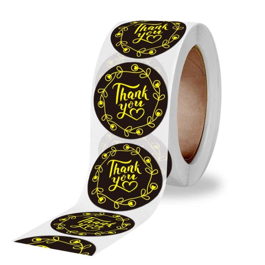 Thank You Hot Stamping Sticker Floral Wedding Gift Decoration Label(K-81-25mm) by bashfashion