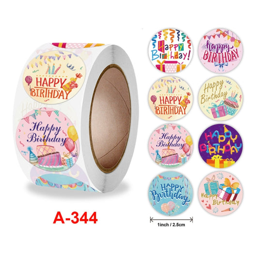 2 Rolls Birthday Sticker Gift Decoration Sealing Sticker, Size: 2.5cm / 1inch(A-344) by bashfashion