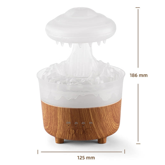 V50 Desktop Colorful Night Light Humidifier Wood Grain Water Drop Aroma Diffuser, Spec: EU Plug(White) by bashfashion