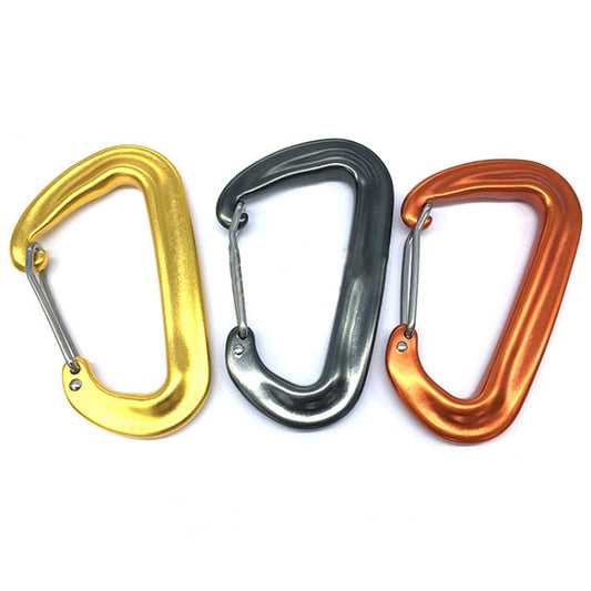 AD802U 8cm Aluminum Alloy Mountaineering D-Shaped Spring Safety Hook, Color Random Delivery by bashfashion