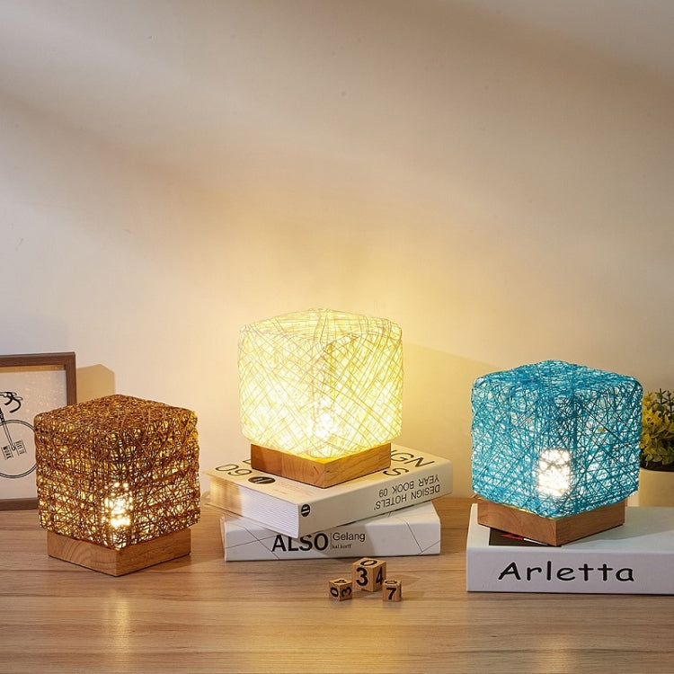 USB Square Sepak Takraw Table Lamp Bedroom Bedside Decorative Light, Spec: Button Switch+Base(Aprotic) by bashfashion