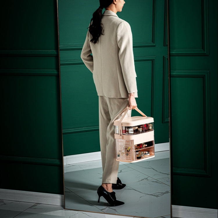 Cosmetic Storage Box Dustproof Skin Care Products Desktop Shelf, Colour: Pink Large Ordinary Model by bashfashion