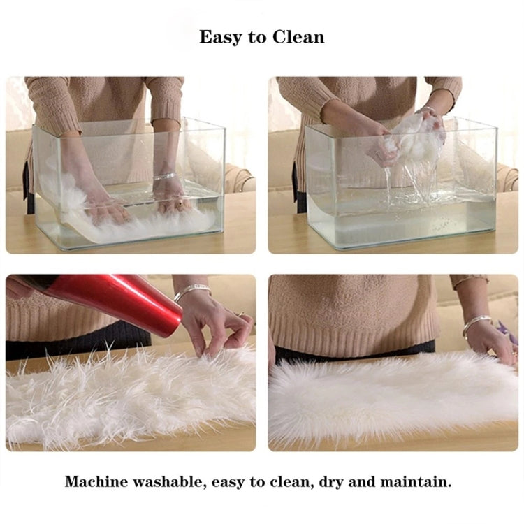Wool Sofa Cushion Fur Full Sheepskin Carpet Window Decoration Mat, Size: 60x90cm(White) by bashfashion