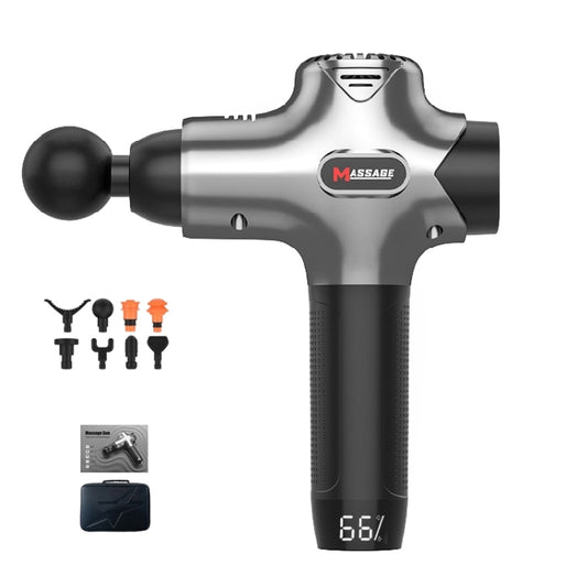 Y8-1 Fitness Massage Fascia Muscle Vibration Massager, Specification: Silver Gray(UK Plug) by bashfashion