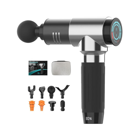 Y10 Fitness Massage Fascia Muscle Vibration Massager, Specification: 30 Gears Silver(AU Plug) by bashfashion