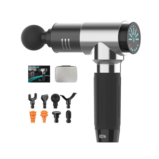 Y10 Fitness Massage Fascia Muscle Vibration Massager, Specification: 7 Gear Silver(AU Plug) by bashfashion