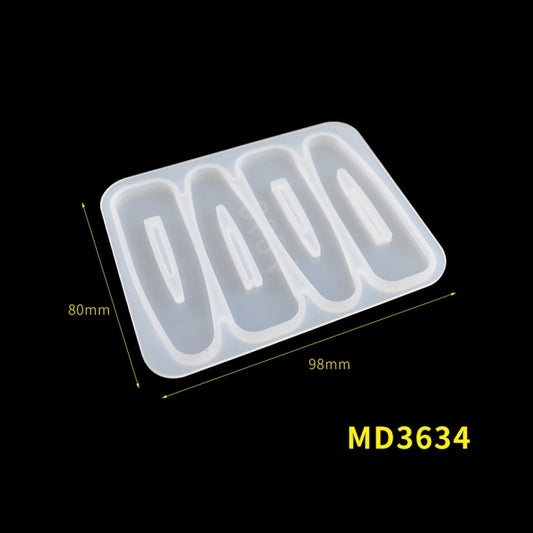 Hair Clip Mold DIY Crystal Epoxy Mold Homemade Personality Girl Hair Clip Mold(MD3634) by bashfashion